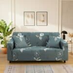Housse de Canapé 2 Places Extensible À Motif Fleurs
