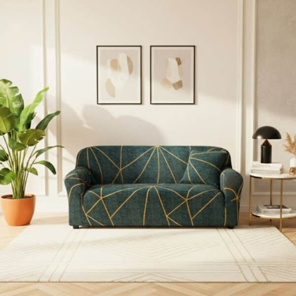 Housse de Canapé 3 Places Extensible Design Contemporain