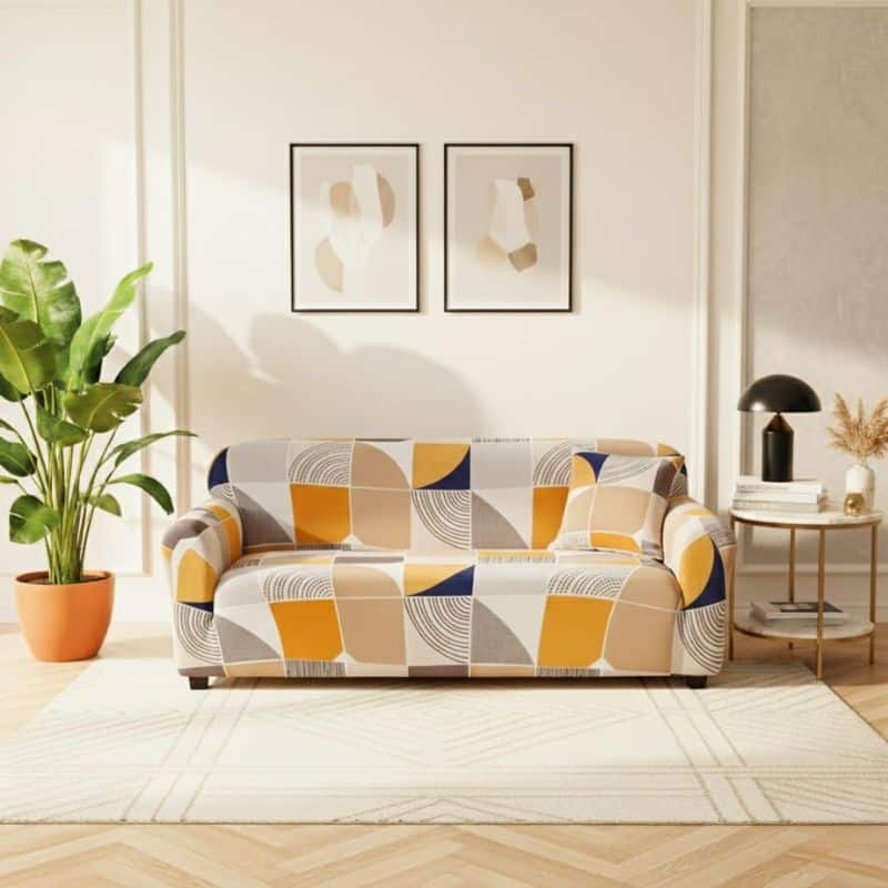 Housse de Canapé 3 Places Extensible Design Coloré Housse de Canapé 3 Places Extensible Design Coloré