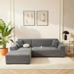 Housse de Canapé Angle Extensible À Motif Feuillage Tropical