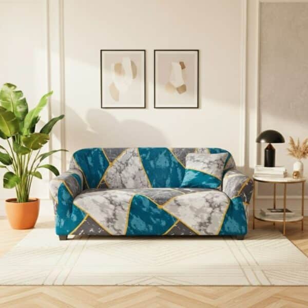 Housse de Canapé 3 Places Extensible À Motif Contemporain