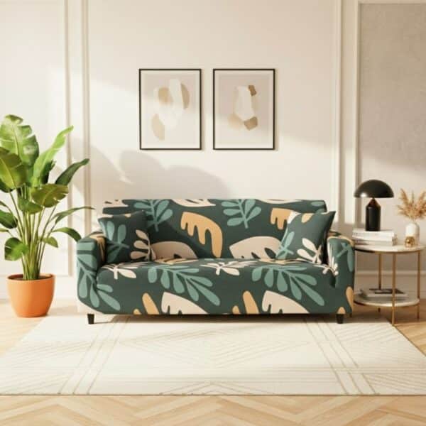 Housse de Canapé 3 Places Extensible Inspiration Nature