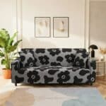 Housse de Canapé 3 Places Extensible À Motif Floral Contemporain