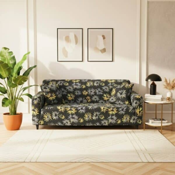 Housse de Canapé 3 Places Extensibles Style Floral