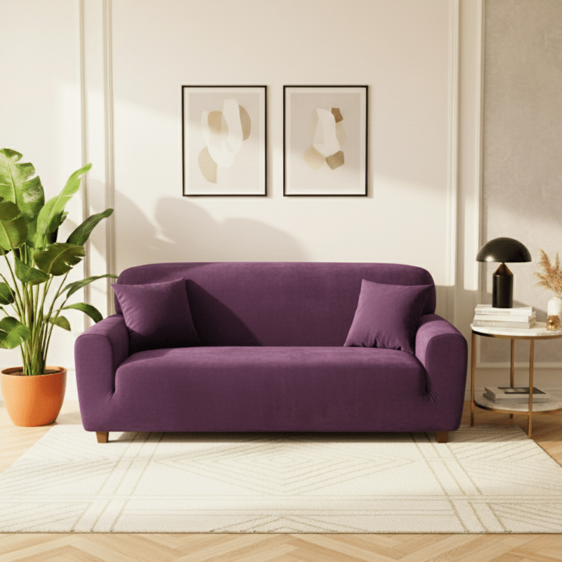 Housse De Canapé Angle Réversible En Velours Épais Extensible Et Doux Housse De Canapé Angle Réversible En Velours Épais Extensible Et Doux