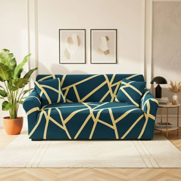 Housse De Canapé 3 Places Classique En Tissu Stretch Anti-Tache