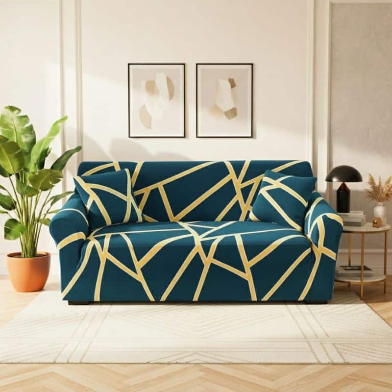 Housse De Canapé 3 Places Classique En Tissu Stretch Anti-Tache Housse De Canapé 3 Places Classique En Tissu Stretch Anti-Tache