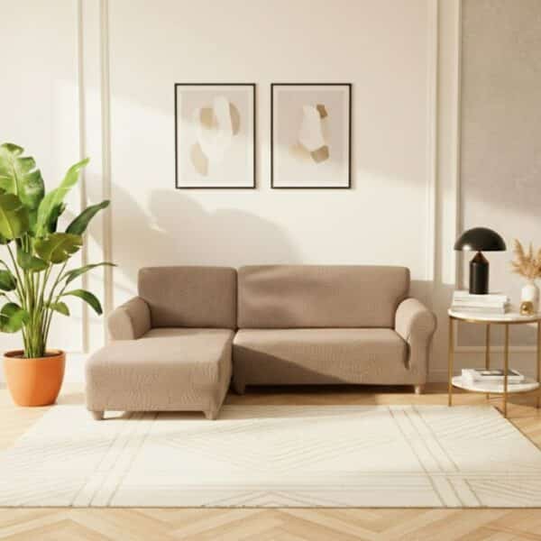 Housse De Canapé Angle Réversible Et Imperméable En Jacquard Déperlant