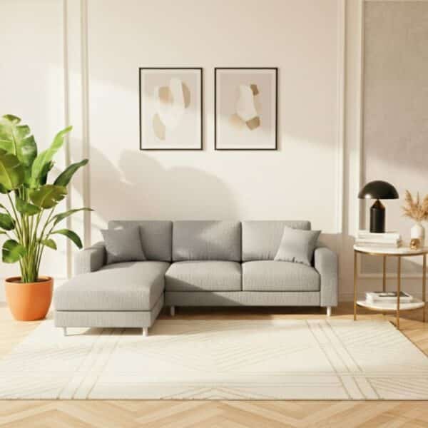 Housse De Canapé Angle Réversible Moderne En Tissu Élastique Et Résistant