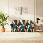 Housse de Canapé 3 Places Extensible À Motif Triangle