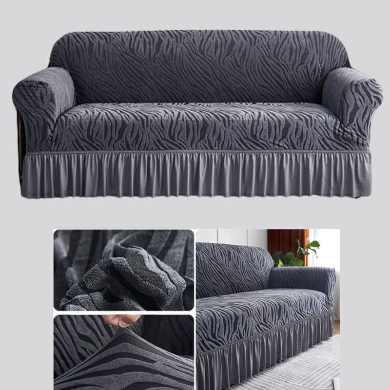Housse de Canapé 2 Places Extensible À Motif Zébré Housse de Canapé 2 Places Extensible À Motif Zébré