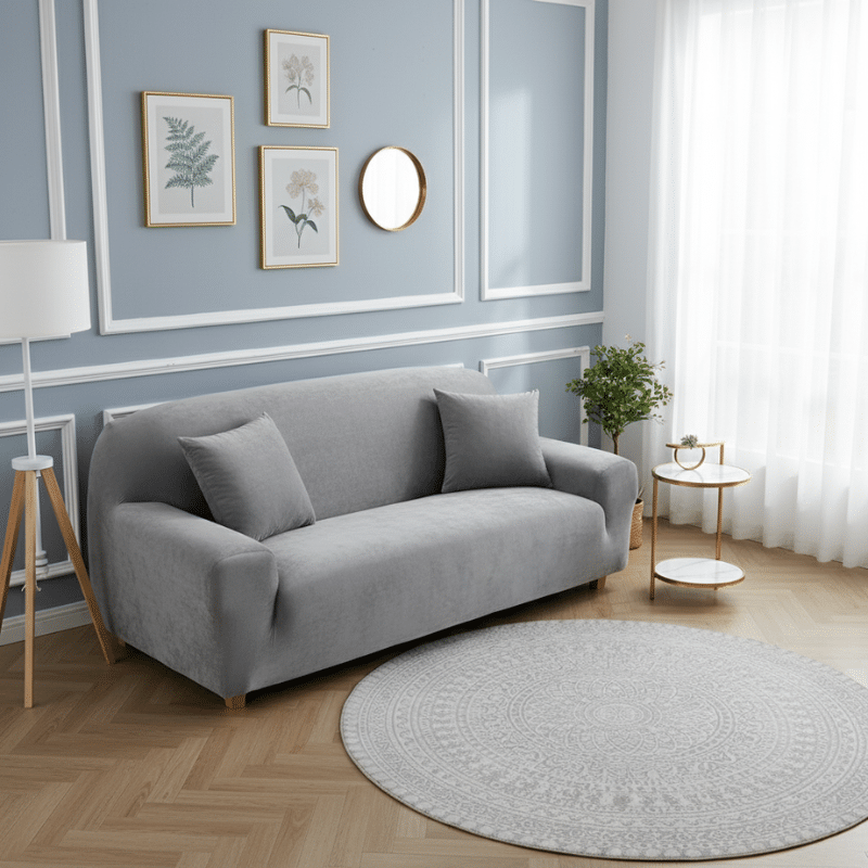 Housse De Canapé Angle Réversible En Velours Épais Extensible Et Doux Housse De Canapé Angle Réversible En Velours Épais Extensible Et Doux