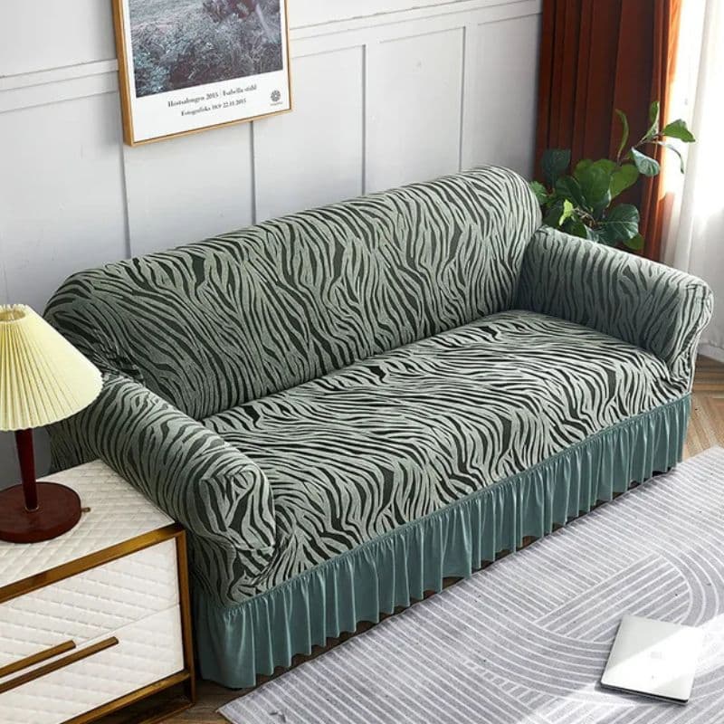 14-1 Housse de Canapé 2 Places Extensible À Motif Zébré