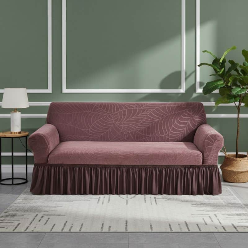 14-8 Housse De Canapé Déperlante Avec Jupe Élégante Et Imperméable