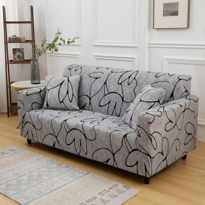 Housse de Canapé 2 Places Extensible À Motif Floral Abstrait Housse de Canapé 2 Places Extensible À Motif Floral Abstrait