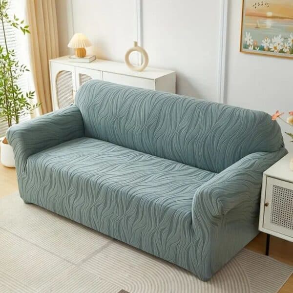 Housse de Canapé 2 Places Extensible À Motif Ondulé