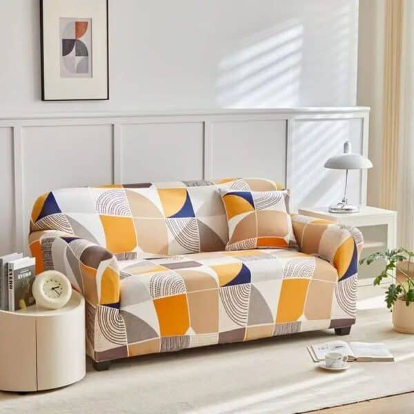 Housse de Canapé 3 Places Extensible Design Coloré
