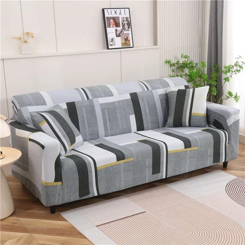 Housse de Canapé 3 Places Extensible Style Graphique Élégant Housse de Canapé 3 Places Extensible Style Graphique Élégant