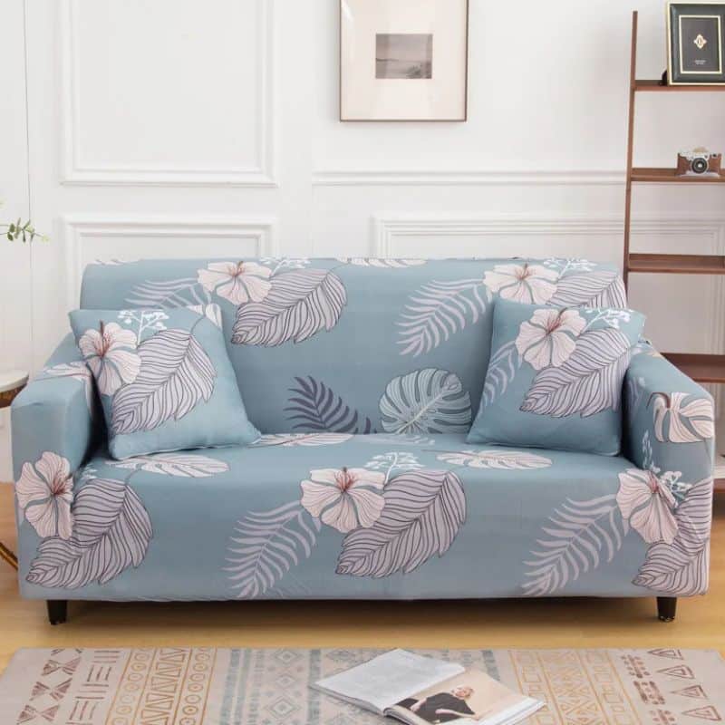 Housse De Canapé 2 Places Classique À Motif Tropical Bleu Housse De Canapé 2 Places Classique À Motif Tropical Bleu