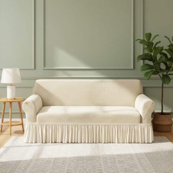 Housse De Canapé Déperlante Avec Jupe Élégante Et Imperméable