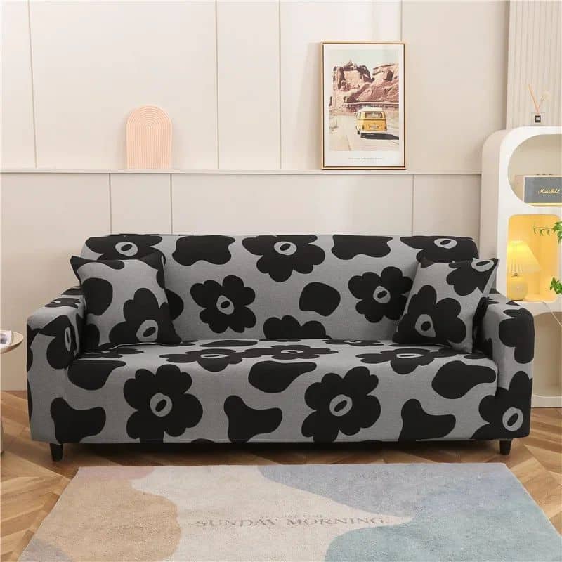 Housse de Canapé 3 Places Extensible À Motif Floral Contemporain Housse de Canapé 3 Places Extensible À Motif Floral Contemporain