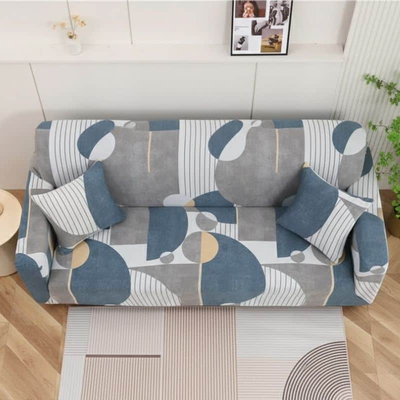 Housse de Canapé 3 Places Extensible Design Abstrait Contemporain Housse de Canapé 3 Places Extensible Design Abstrait Contemporain