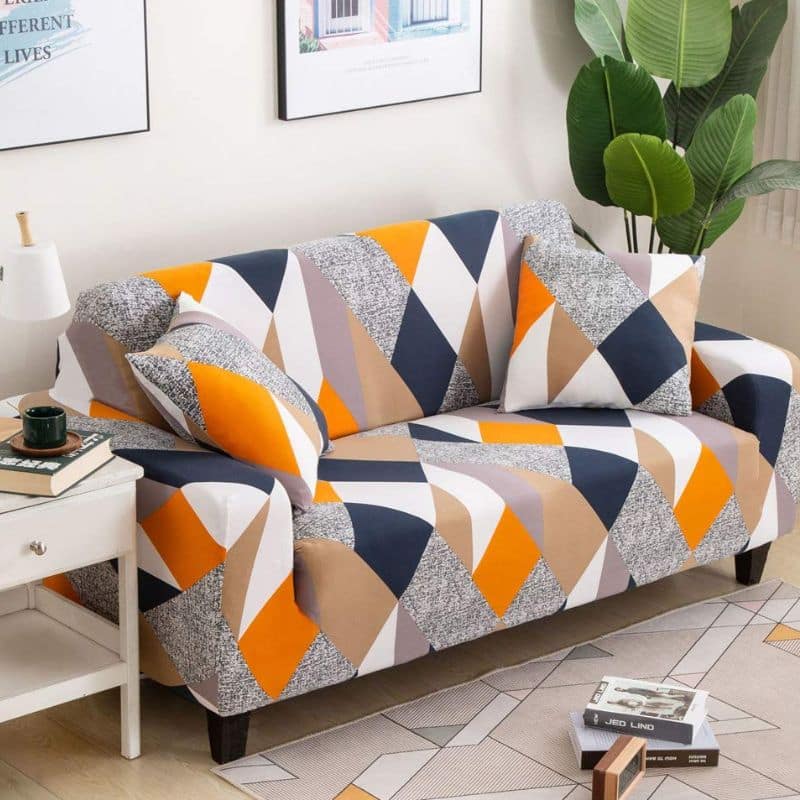 Housse de Canapé 2 Places Extensible À Motif Multicolore Housse de Canapé 2 Places Extensible À Motif Multicolore
