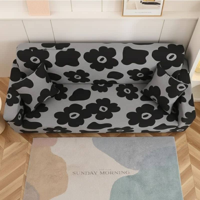 Housse de Canapé 3 Places Extensible À Motif Floral Contemporain Housse de Canapé 3 Places Extensible À Motif Floral Contemporain