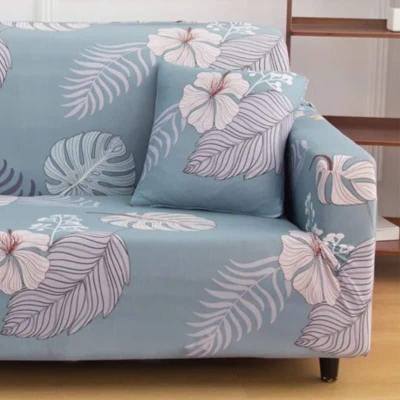 Housse De Canapé 2 Places Classique À Motif Tropical Bleu Housse De Canapé 2 Places Classique À Motif Tropical Bleu