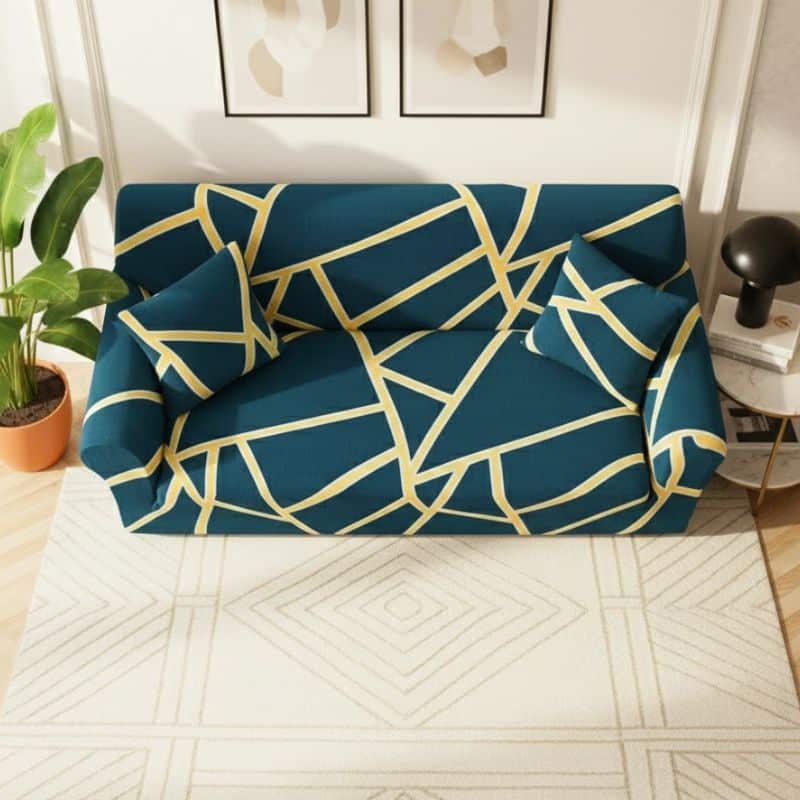 Housse De Canapé 3 Places Classique En Tissu Stretch Anti-Tache Housse De Canapé 3 Places Classique En Tissu Stretch Anti-Tache