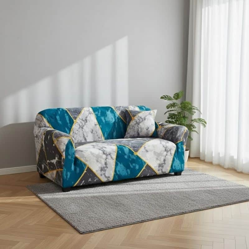 Housse de Canapé 3 Places Extensible À Motif Contemporain Housse de Canapé 3 Places Extensible À Motif Contemporain