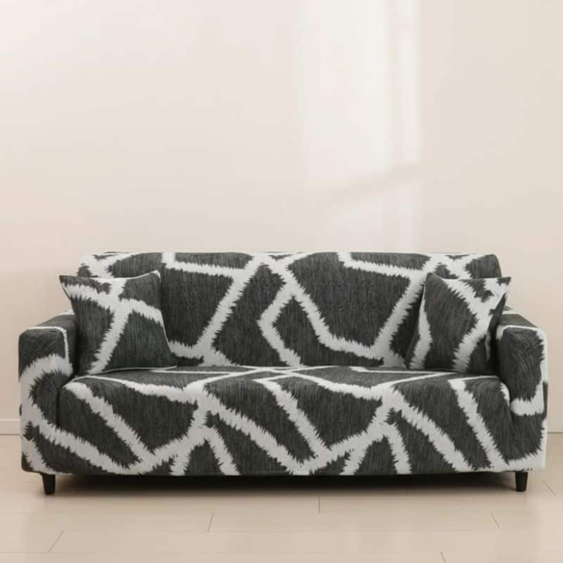Housse de Canapé 3 Places Extensible À Motif Graphique Moderne Housse de Canapé 3 Places Extensible À Motif Graphique Moderne