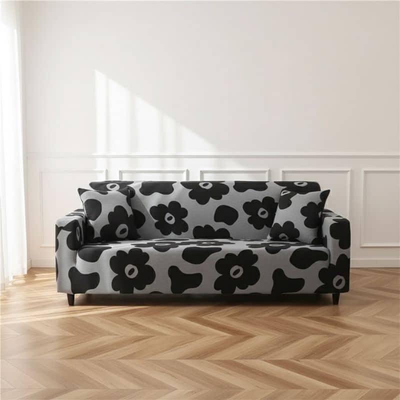 Housse de Canapé 3 Places Extensible À Motif Floral Contemporain Housse de Canapé 3 Places Extensible À Motif Floral Contemporain