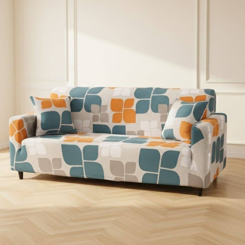 Housse de Canapé 3 Places Extensible À Motif Pétale Moderne Housse de Canapé 3 Places Extensible À Motif Pétale Moderne