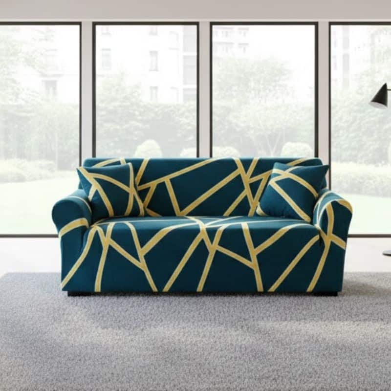 Housse De Canapé 3 Places Classique En Tissu Stretch Anti-Tache Housse De Canapé 3 Places Classique En Tissu Stretch Anti-Tache
