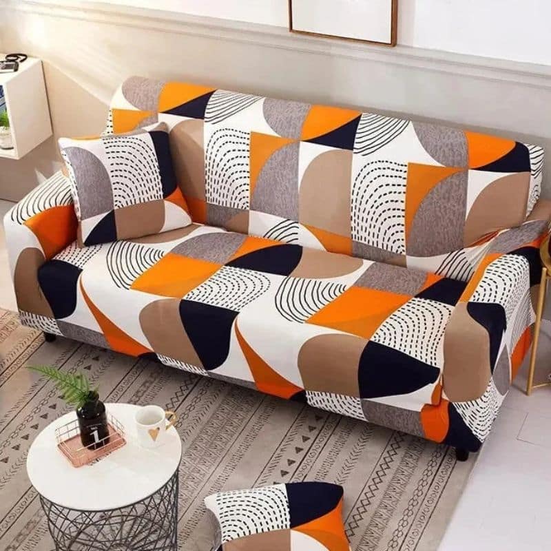 Housse de Canapé 2 Places Extensible À Motif Colorés Housse de Canapé 2 Places Extensible À Motif Colorés