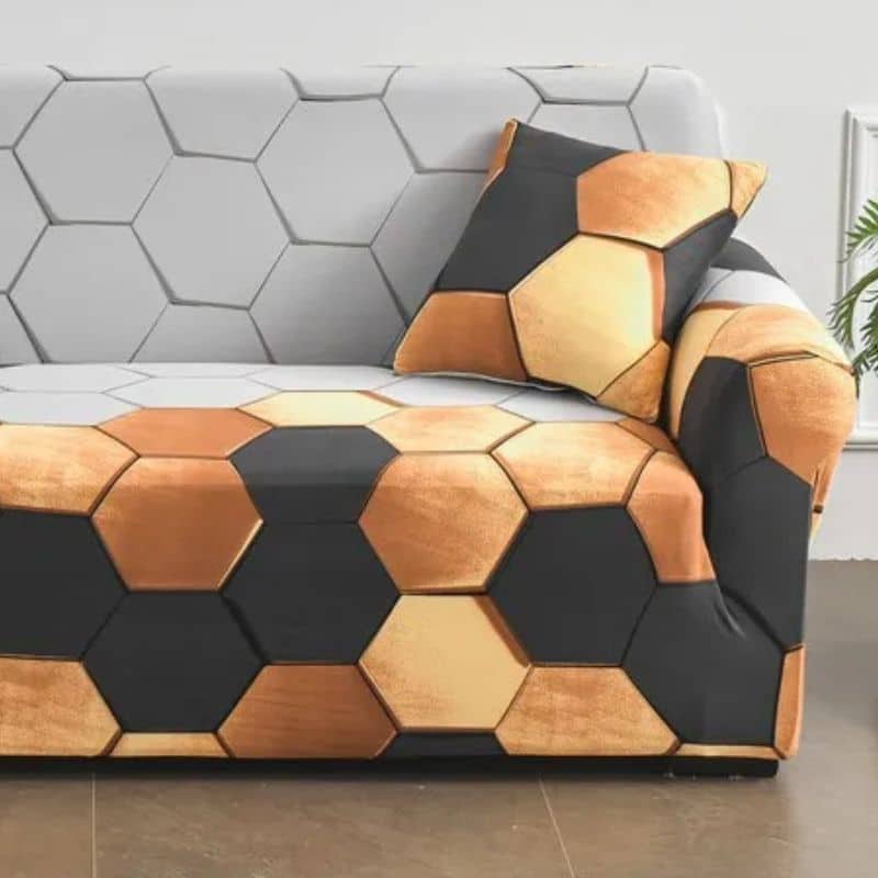 Housse De Canapé 2 Places Classique À Motif Hexagonal Moderne Housse De Canapé 2 Places Classique À Motif Hexagonal Moderne