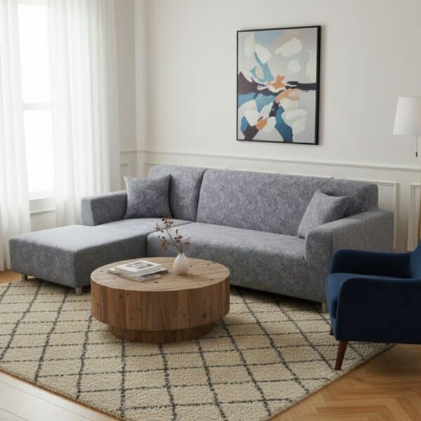 Housse De Canapé Angle Réversible Et Extensible En Tissu Élastique