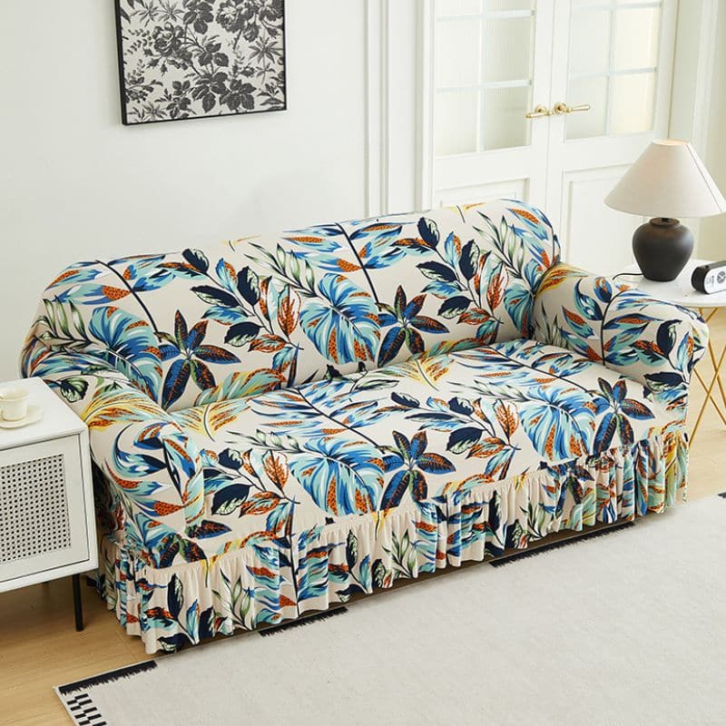 7-18 Housse de Canapé 3 Places Extensible Style Tropical