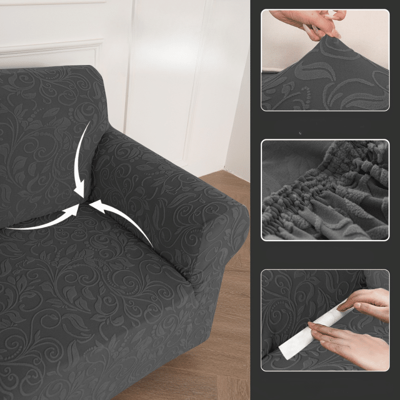 Housse De Canapé Angle Réversible En Jacquard Luxueuse Pour 7 Places Housse De Canapé Angle Réversible En Jacquard Luxueuse Pour 7 Places