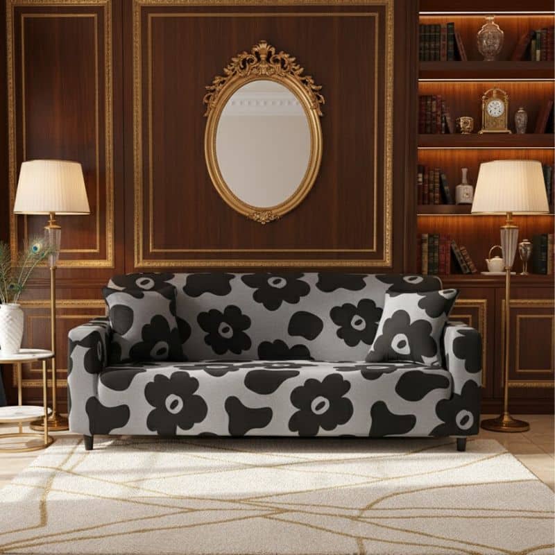 7-31 Housse de Canapé 3 Places Extensible À Motif Floral Contemporain
