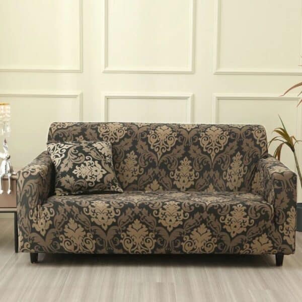 Housse de Canapé 2 Places Extensible À Motif Baroque