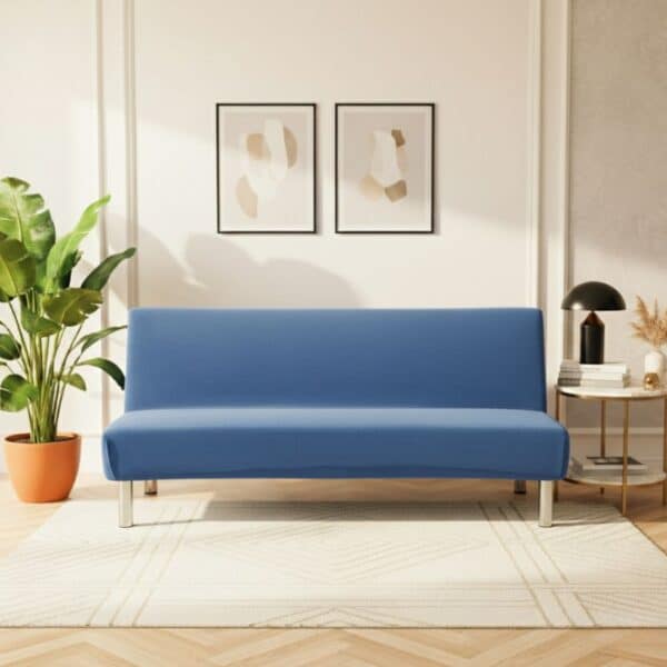 Housse De Canapé Convertible Unie En Tissu Élastique Chic Et Durable