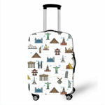 Housse de Valise Petite Taille aux Monuments Illustrés