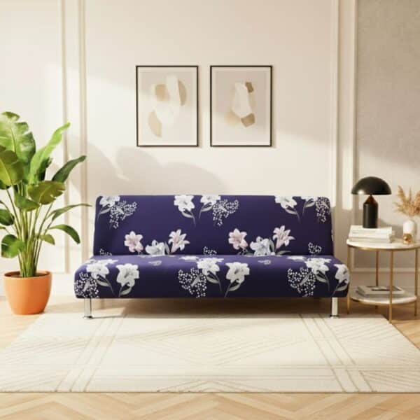 Housse De Canapé Convertible Style Floral Violet