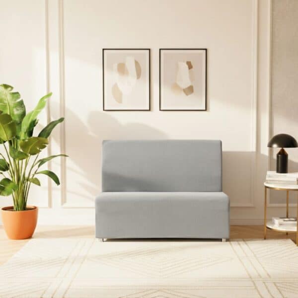 Housse de Canapé 2 Places Extensible À Motif Carreaux Polaire