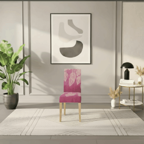 Housse De Chaise Évènementiel pour Anniversaire À Motif Feuille Rose
