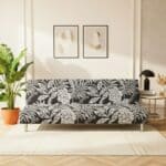 Housse De Canapé Convertible Style Tropical Noir Et Blanc