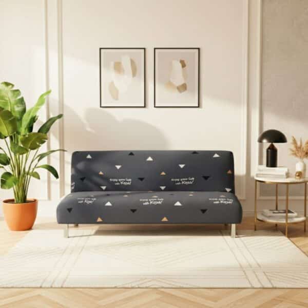 Housse De Canapé Convertible Style Minimaliste Avec Motifs Triangulaires