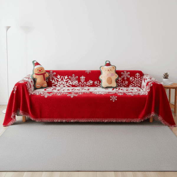 Protège-Canapé À Motifs de Rubans de Noël